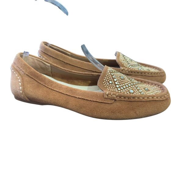 Alex Marie Womens Studded Rhinestone Driving Loafers Slip On Suede Shoes 6.5 - Picture 1 of 16